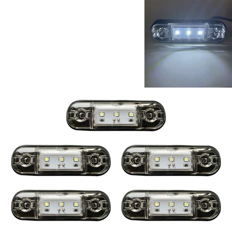 5 PCS MK-327 Car / Truck 3LEDs Side Marker Indicator Light Tail Light (White Light)