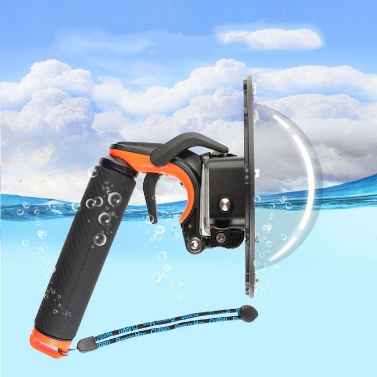 Shutter Trigger + Dome Port Lens Transparent Cover + Floating Hand Grip Diving Buoyancy Stick with