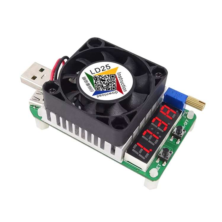 LD25 Adjustable Current Voltage Electronic USB Load Resistor Discharge Battery Test