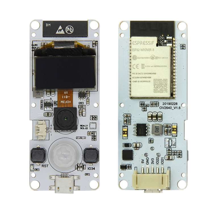 TTGO T-Camera ESP32 WROVER & PSRAM Camera Module OV2640 0.96 OLED Smart Home Dev ... Ordinary Lens