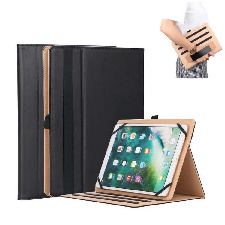 For 8-10.5 inch Tablet Universal Business Retro PU Horizontal Flip Leather Case with H ... (Black)
