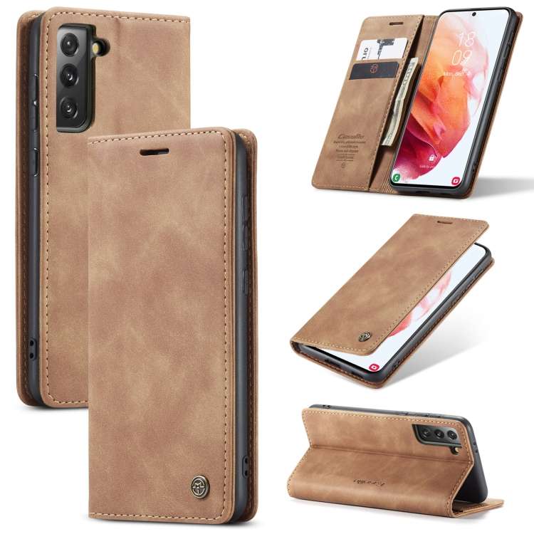 For Samsung Galaxy S21+ 5G CaseMe 013 Multifunctional Horizontal Flip Leather Case wit ... (Brown)