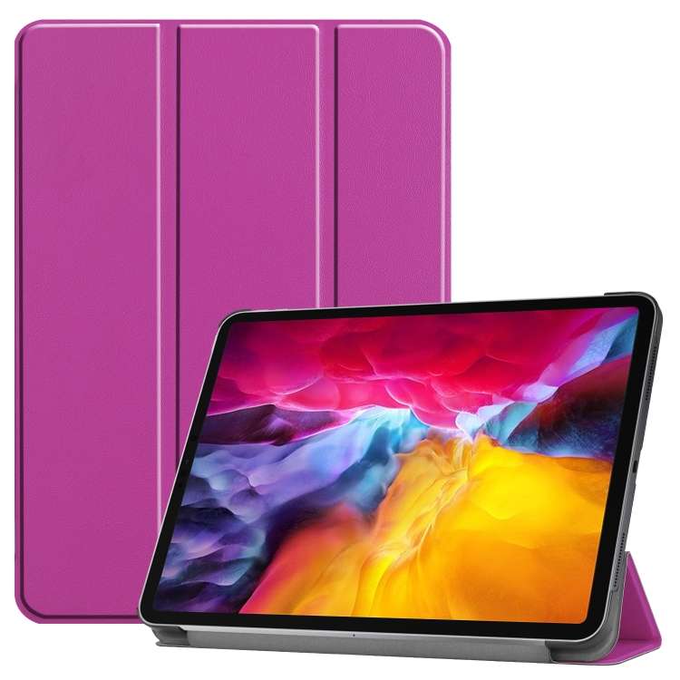 For iPad Pro 11 2022 / 2021 / 2018 Custer Texture Leather Smart Tablet Case(Purple)