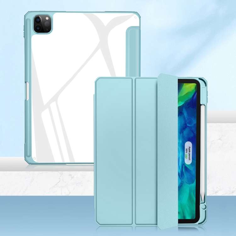 For iPad Pro 12.9 2022 / 2021 / 2020 Mutural Pinyue Series PC + TPU Horizontal Flip ... (Sky Blue)