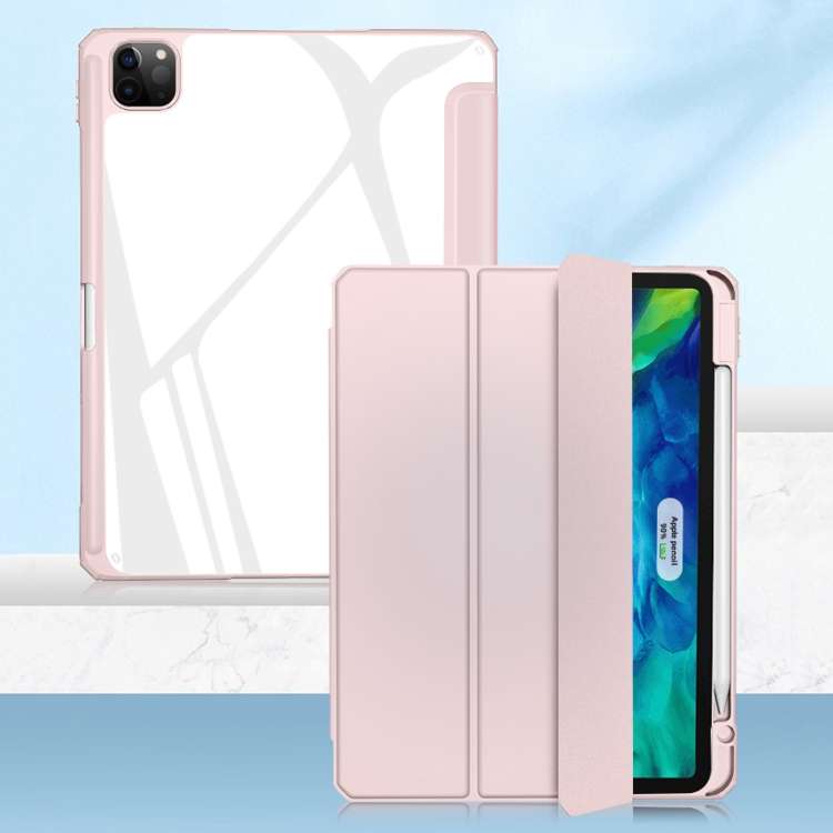 For iPad Pro 12.9 2022 / 2021 / 2020 Mutural Pinyue Series PC + TPU Horizontal Flip Lea ... (Pink)