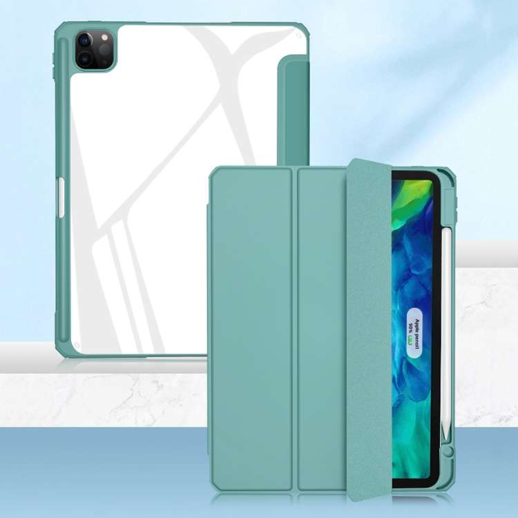 For iPad Pro 12.9 2022 / 2021 / 2020 Mutural Pinyue Series PC + TPU Horizontal Fl ... (Dark Green)