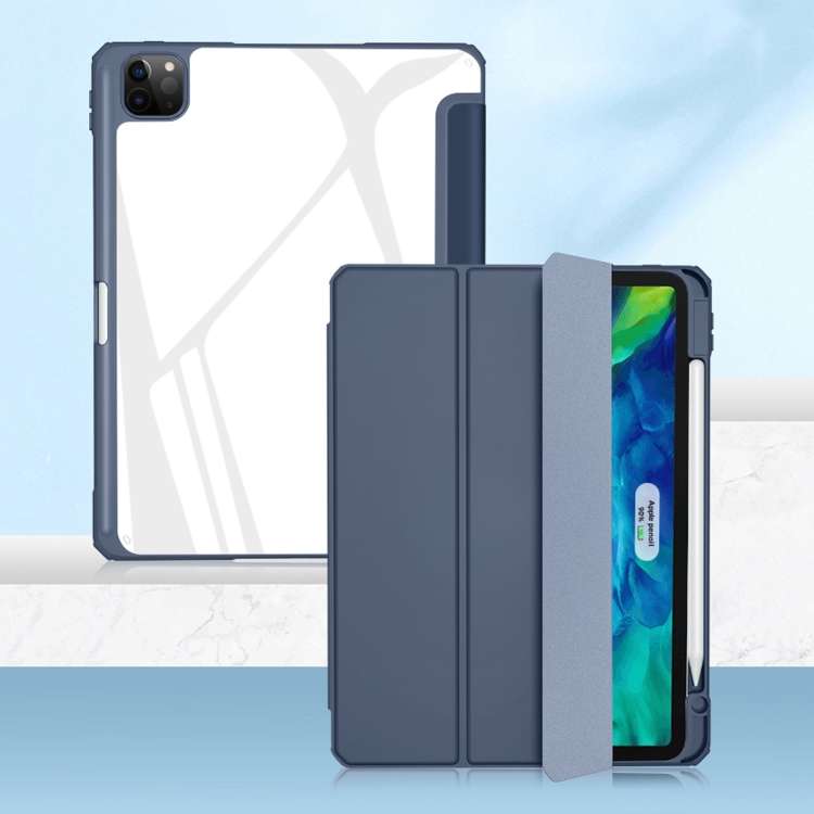 For iPad Pro 12.9 2022 / 2021 / 2020 Mutural Pinyue Series PC + TPU Horizontal Flip Lea ... (Blue)