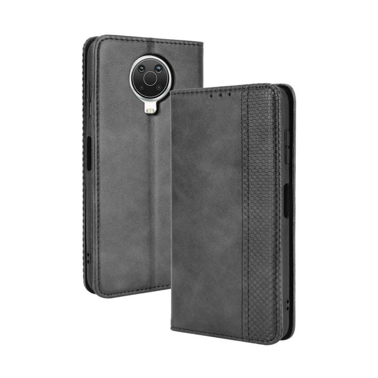 For Nokia G20 / G10 Magnetic Buckle Retro Crazy Horse Texture Horizontal Flip Leather ... (Black)