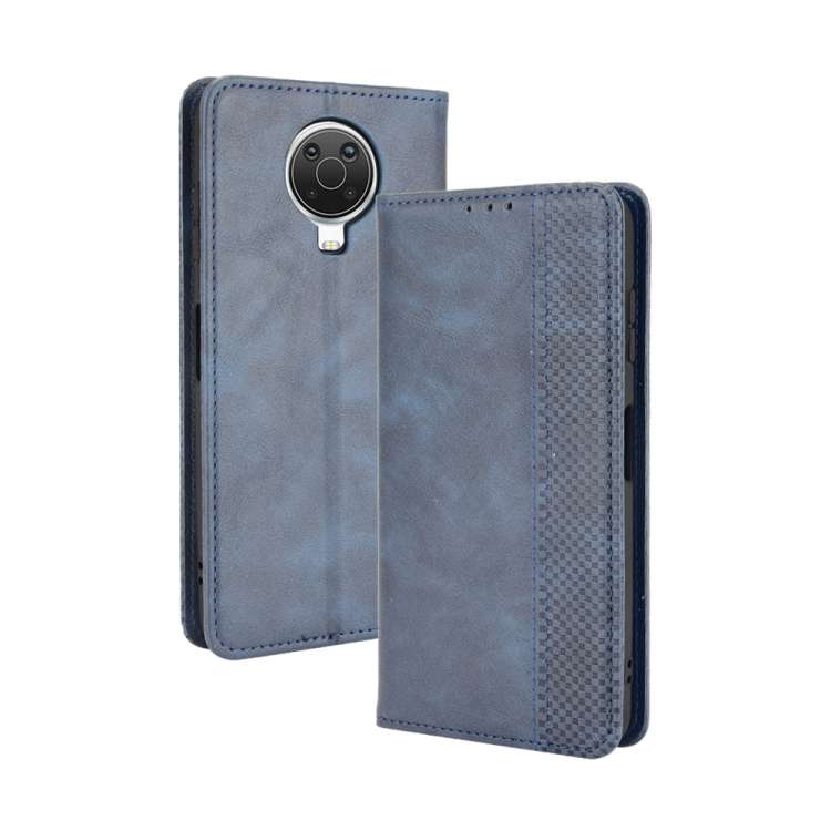 For Nokia G20 / G10 Magnetic Buckle Retro Crazy Horse Texture Horizontal Flip Leather C ... (Blue)