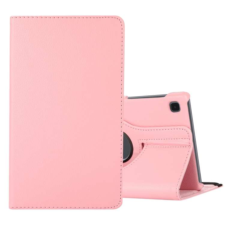 For Samsung Galaxy A7 Lite T220 360 Degree Rotation Litchi Texture Flip Leather Case wi ... (Pink)