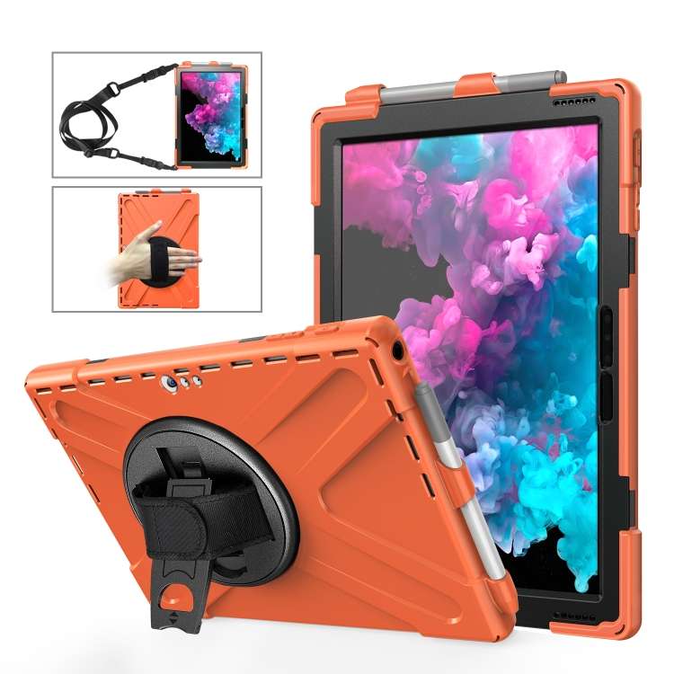 For Microsoft Surface Pro 4 / 5 Shockproof Colorful Silicone + PC Protective Case wit ... (Orange)