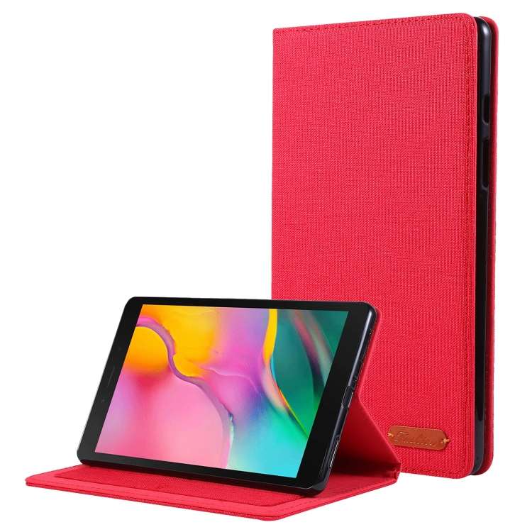 For Samsung Galaxy Tab A7 Lite 8.7 T220 / T225 Horizontal Flip TPU + Fabric PU Leather P ... (Red)