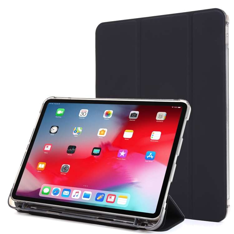 For iPad Pro 12.9 2022 / 2021 Multi-folding Horizontal Flip PU Leather + Shockproof Ai ... (Black)