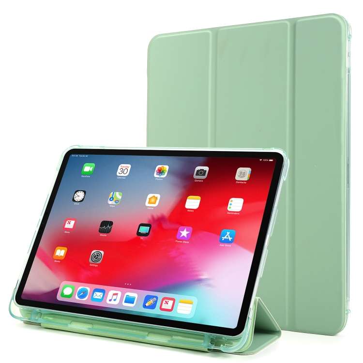 For iPad Pro 12.9 2022 / 2021 Multi-folding Horizontal Flip PU Leather + Shockproof Ai ... (Green)