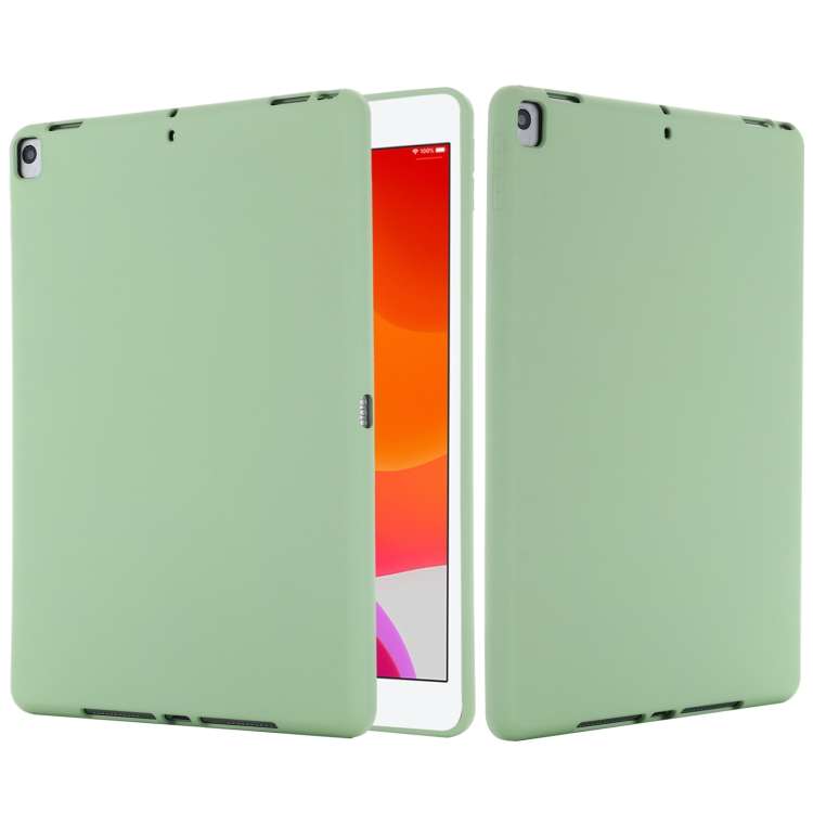 Solid Color Liquid Silicone Dropproof Full Coverage Protective Case For iPad 10.2 2019 ... (Green)
