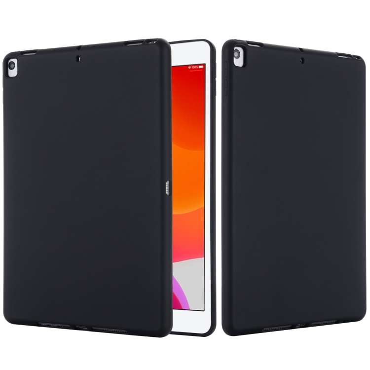 Solid Color Liquid Silicone Dropproof Full Coverage Protective Case For iPad 10.2 2019 ... (Black)