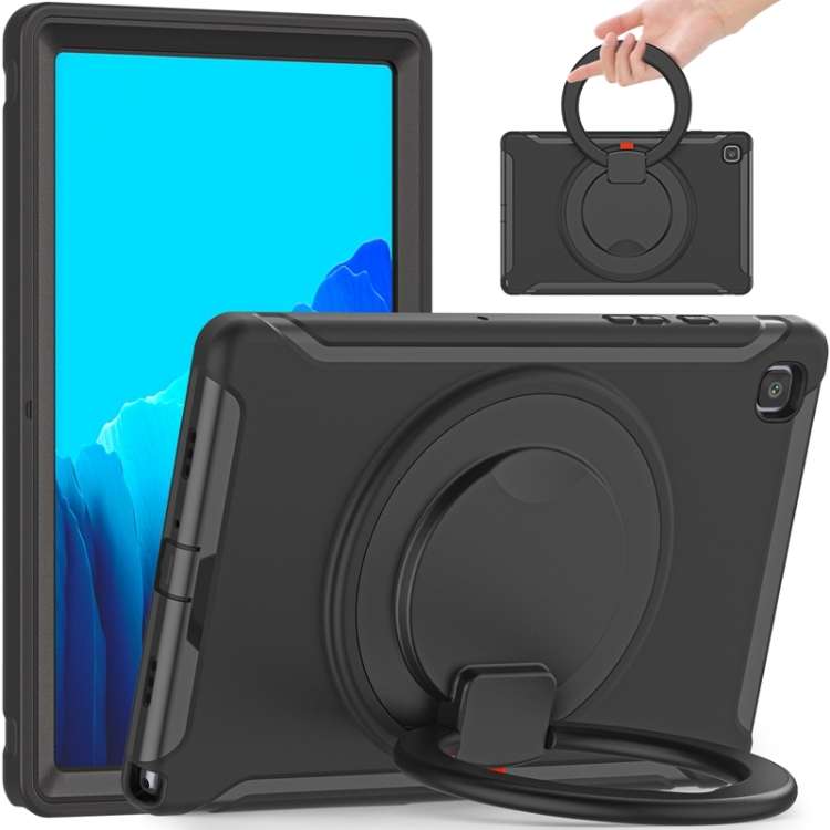 Shockproof TPU + PC Protective Case with 360 Degree Rotation Foldable Handle Grip Hold ... (Black)