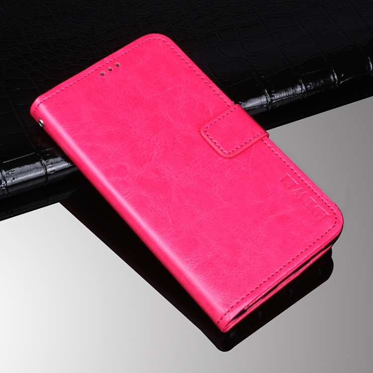 For Lenovo K13 idewei Crazy Horse Texture Horizontal Flip Leather Case with Holder ... (Rose Red)