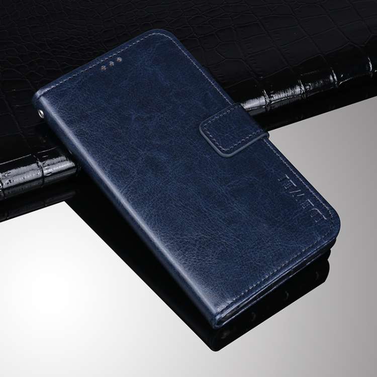 For Lenovo K13 idewei Crazy Horse Texture Horizontal Flip Leather Case with Holder & Ca ... (Blue)