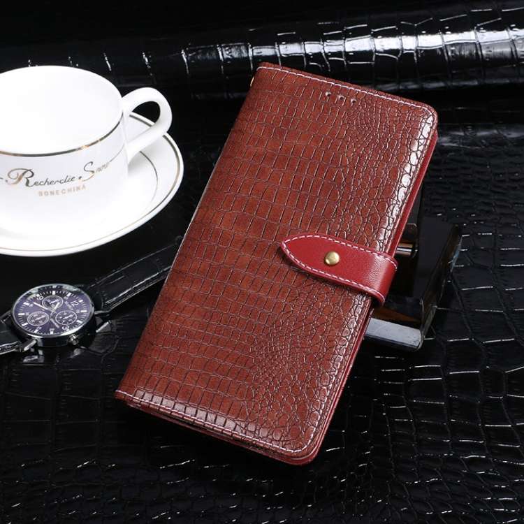 For Lenovo K13 Note idewei Crocodile Texture Horizontal Flip Leather Case with Hold ... (Burgundy)