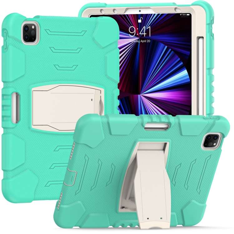 For iPad Pro 11 2022 / 2021 / 2020 / 2018 3-Layer Protection Screen Frame + PC + ... (Mint Green)