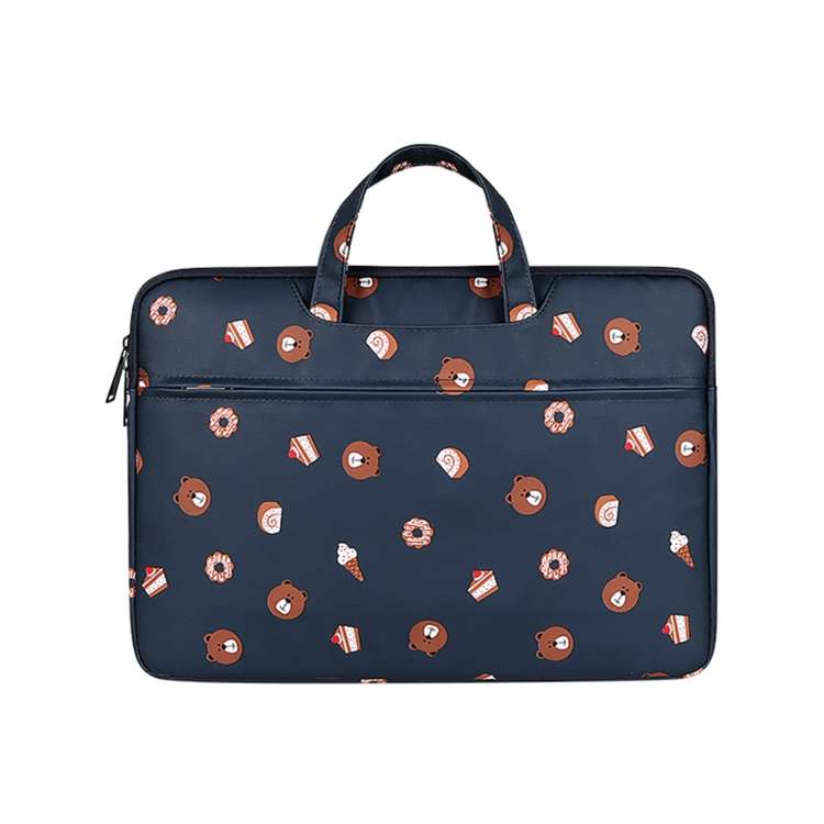 ST01DZ Lightweight Canvas Printed Laptop Bag, Size:14.1-15.4 inch(Royal Blue)
