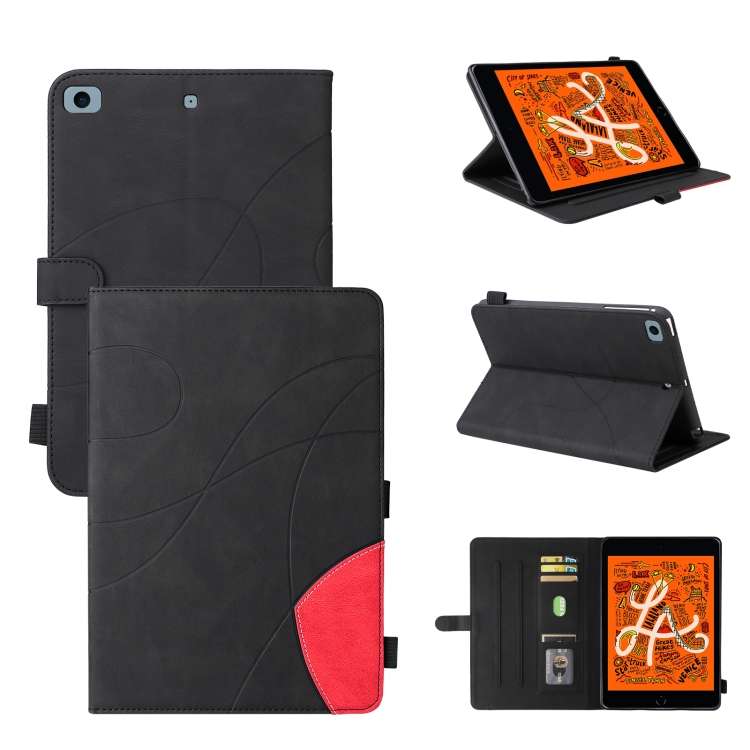 Dual-color Splicing Horizontal Flip PU Leather Case with Holder & Card Slots & Sleep ... (Black)