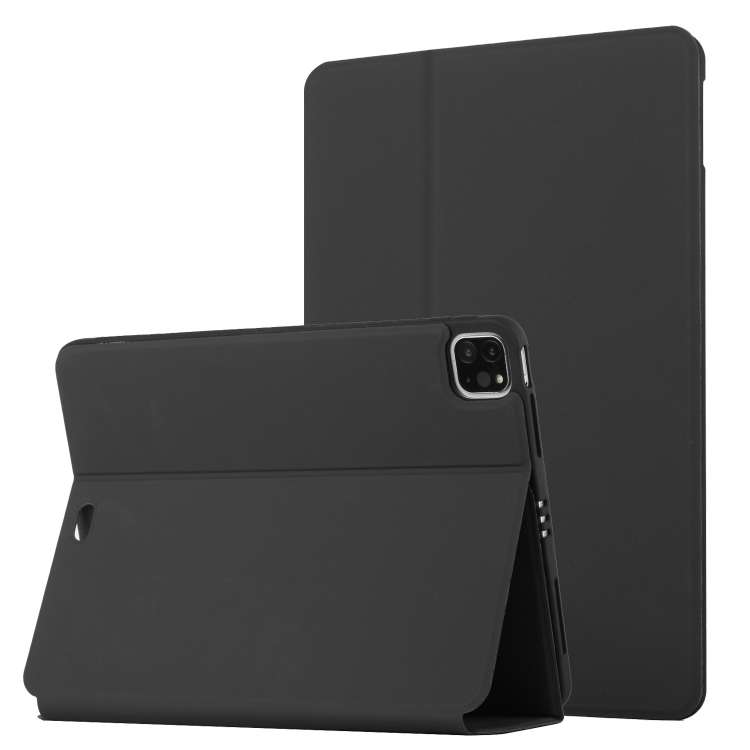 For iPad Pro 11 2020 & 2018 Dual-Folding Horizontal Flip Tablet Leather Tablet Case wi ... (Black)