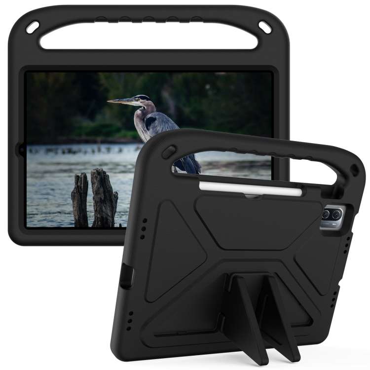 For Xiaomi Pad 5 / Pad 5 Pro Handle Portable EVA Shockproof Tablet Case with Triangle ... (Black)