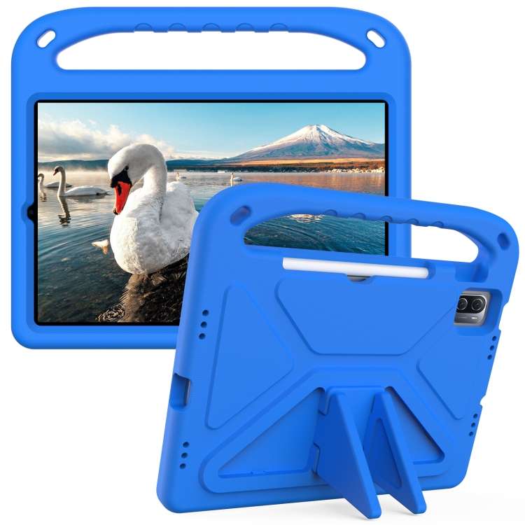For Xiaomi Pad 5 / Pad 5 Pro Handle Portable EVA Shockproof Tablet Case with Triangle Holder(Blue)