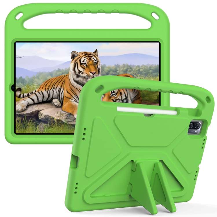For Xiaomi Pad 5 / Pad 5 Pro Handle Portable EVA Shockproof Tablet Case with Triangle ... (Green)