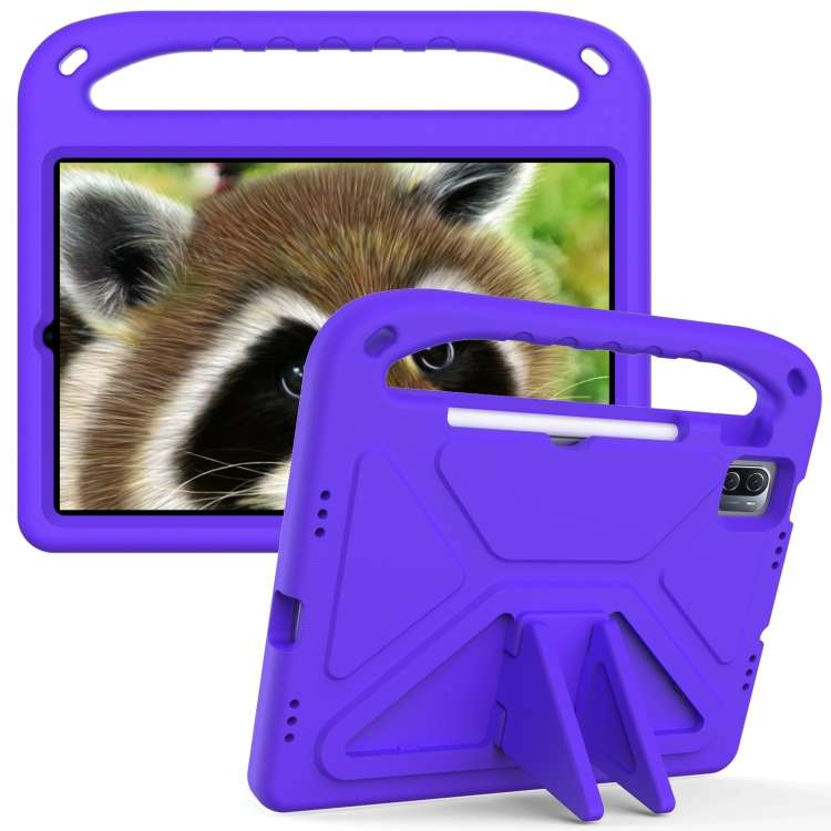 For Xiaomi Pad 5 / Pad 5 Pro Handle Portable EVA Shockproof Tablet Case with Triangle ... (Purple)