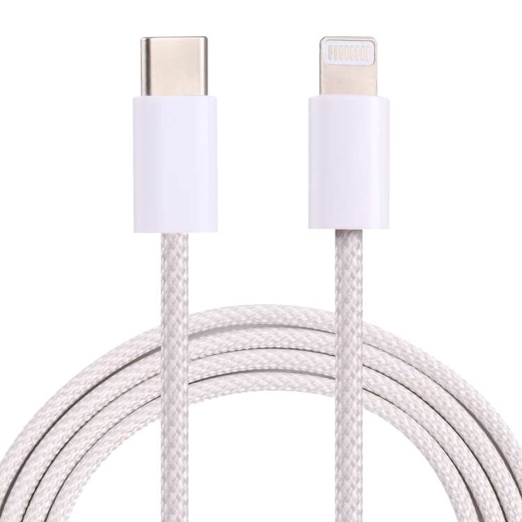 12W PD USB-C / Type-C to 8 Pin Data Cable, Cable Length: 1m(White)