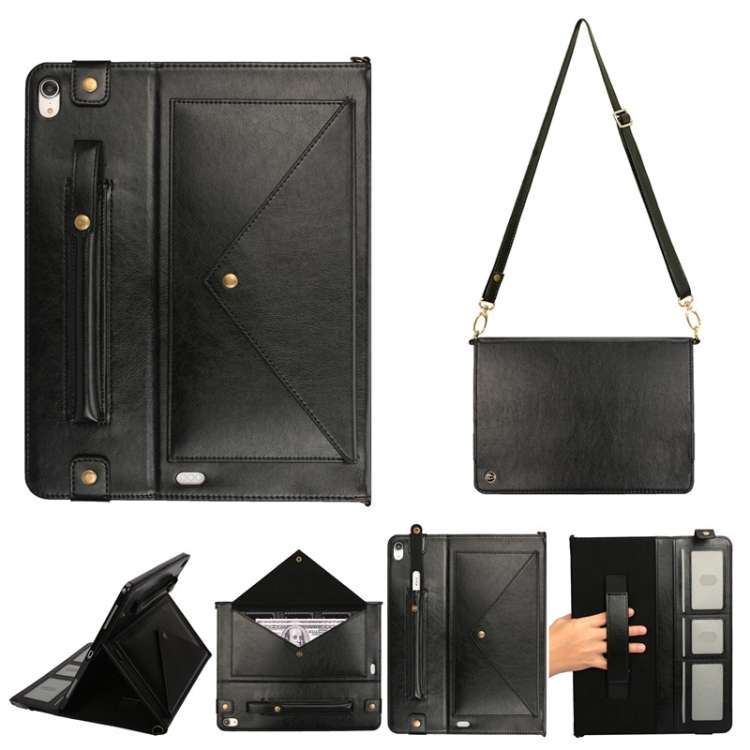 For iPad Pro 12.9 inch (2018) Envelope Horizontal Flip PU Leather Case with Card Slots ... (Black)