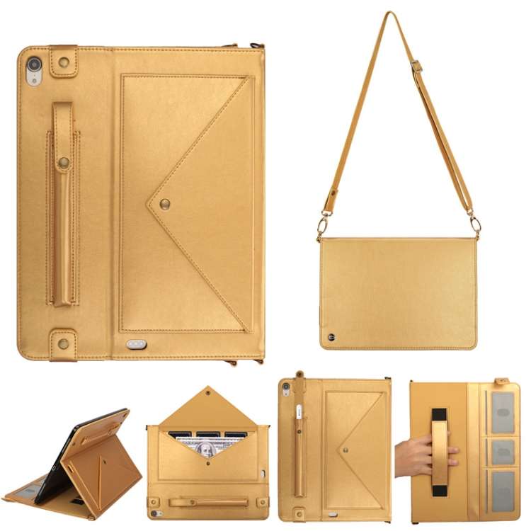 For iPad Pro 12.9 inch (2018) Envelope Horizontal Flip PU Leather Case with Card Slots ... (Gold)