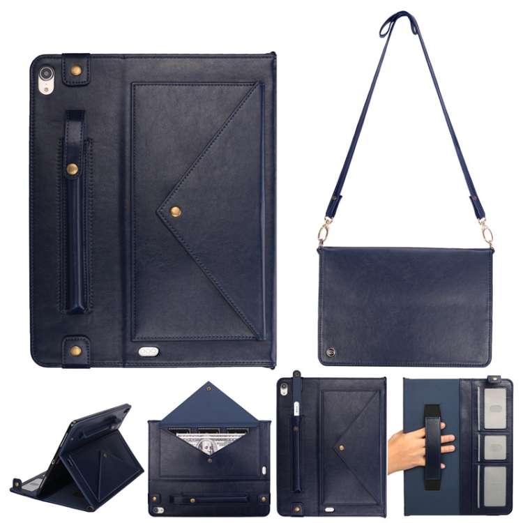 For iPad Pro 12.9 inch (2018) Envelope Horizontal Flip PU Leather Case with Card Slots ... (Blue)