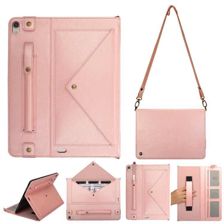 For iPad Pro 12.9 inch (2018) Envelope Horizontal Flip PU Leather Case with Card S ... (Rose Gold)