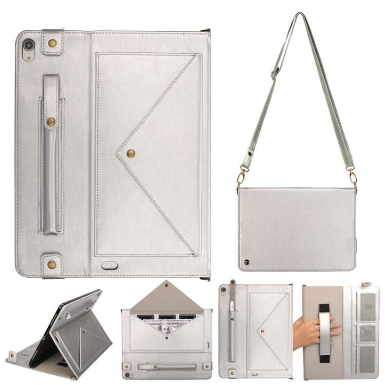 For iPad Pro 12.9 inch (2018) Envelope Horizontal Flip PU Leather Case with Card Slot ... (Silver)