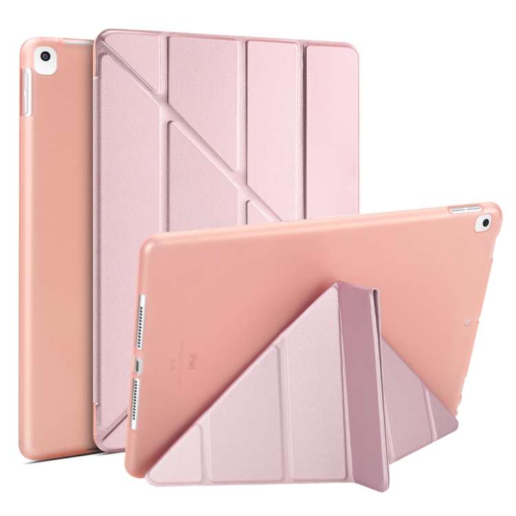 Multi-folding PU Leather Matte TPU Tablet Case For iPad Pro 10.2 2021 / 2020 / 10. ... (Rose Gold)