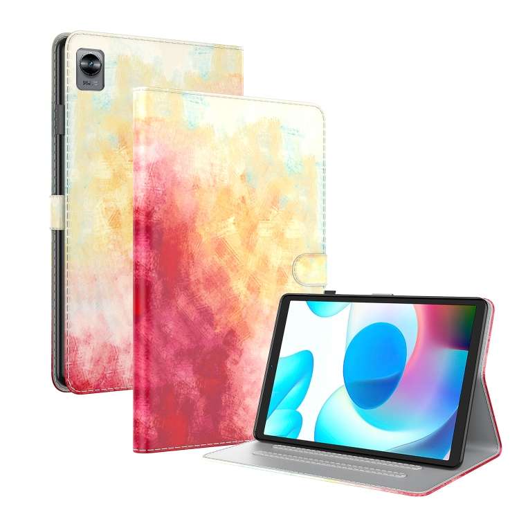 For OPPO Realme Pad mini 8.7 inch Watercolor Pattern Flip Leather Tablet Case(Spring Cherry)
