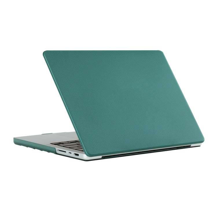 Dot Texture Double Sided Tanned Laptop Case For MacBook Pro 16.2 inch A2485 2021(Dark Green)