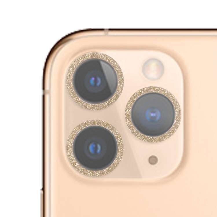Glitter Ring Tempered Glass Camera Lens Film For iPhone 11 Pro / 11 Pro Max(Gold)