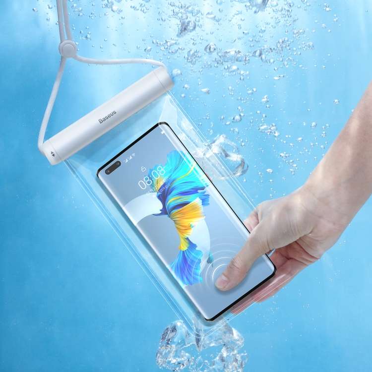 Baseus FMYT000002 Cylinder Slide-cover Waterproof Phone Bag Pro(White)