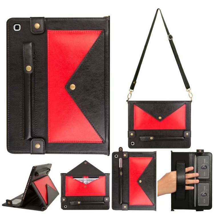 For Samsung Galaxy Tab S5e T720 Envelope Color Matching Leather Tablet Case(Black Red)