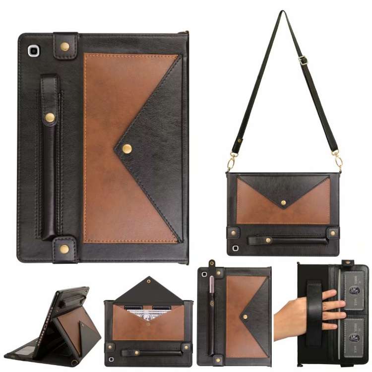 For Samsung Galaxy Tab S5e T720 Envelope Color Matching Leather Tablet Case(Black Brown)