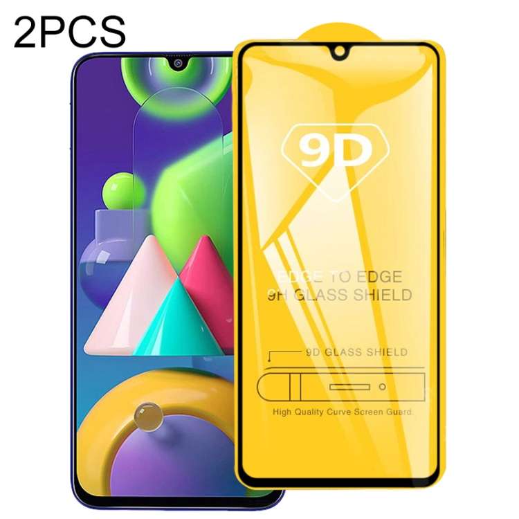 For Galaxy M21 25 PCS 9D Full Glue Full Screen Tempered Glass Film