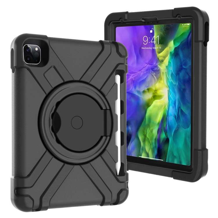 For iPad Pro 11 (2020) PC + Silicone Shockproof Combination Tablet Case with 360 Degre ... (Black)