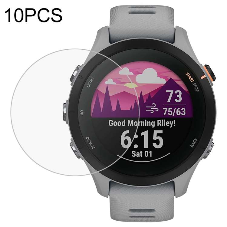 10 PCS For Garmin Forerunner 255 46mm Tempered Glass Screen Watch Film