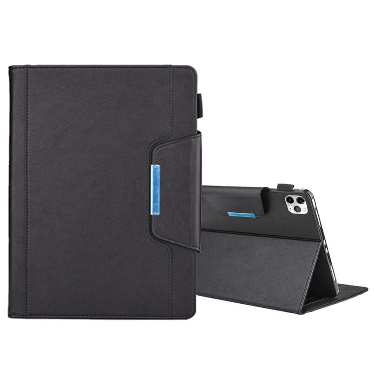 For iPad Pro 11 (2020) & (2018) Big Metal Button Business Tablet PC Protective Leather ... (Black)