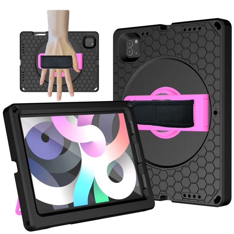 EVA + PC Tablet Case with Shoulder Strap For iPad Pro 11 inch 2020 / 2018 ... (Black + Rose Red)